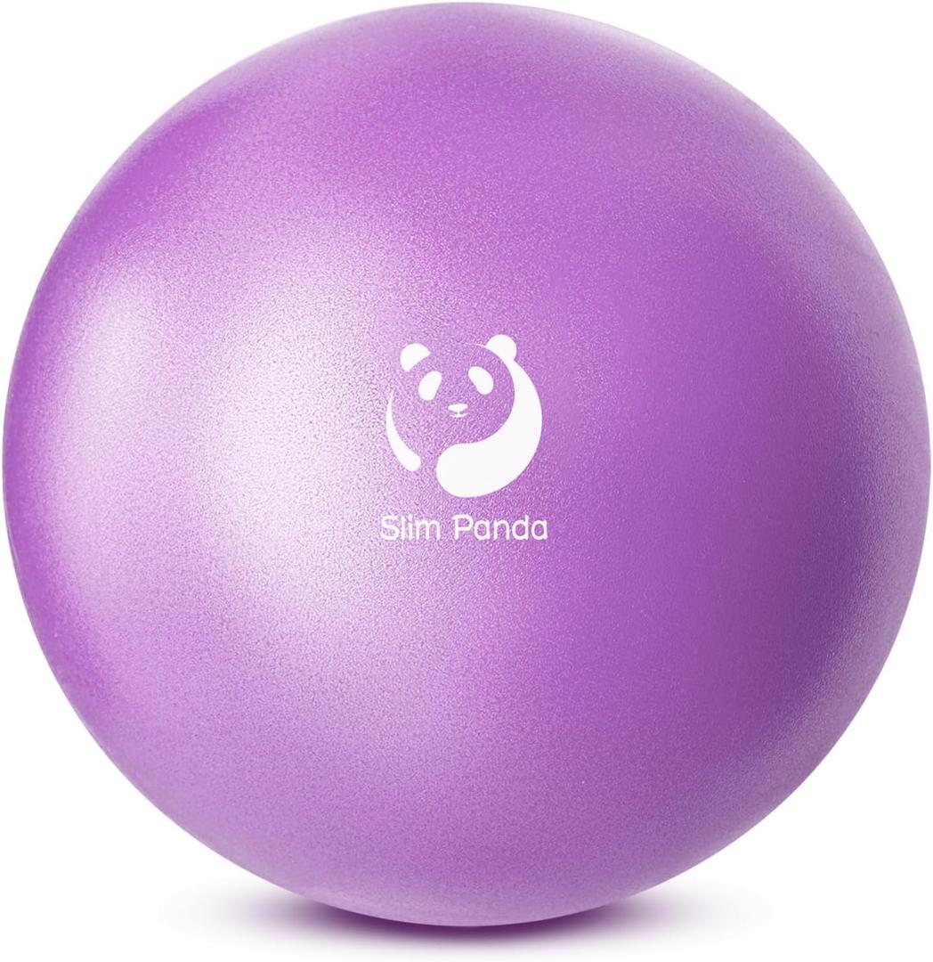 Slim Panda Pilates Ball, 9 Inch Small Exercise Ball, Anti Burst Mini Yoga Ball for Stability, Workout, Barre, Core Strength, Physical Therapy, Balance, Stretching (1 Purple)