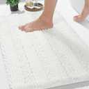 Yimobra Bathroom Rug Mat 32 x 20, Non Slip and Super Absorbent Bath Mat,Machine Washable Quick Dry,Ultra Plush Chenille Shower Rugs for Bathroom Floor Sink Tub and Shower Outside,White