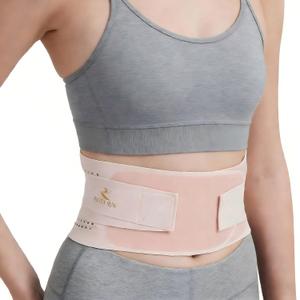 RANDY SUN Lower Back Brace for Women Office - Breathable Mesh Posture Corrector, Adjustable Straps for Custom Fit, Invisible Under Clothes, Pain-Free All Day Wear, Pink, L-XL