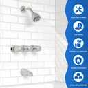 3 x Dreyoo 3 Piece Metal Shower Knob Replacement Compatible with Price/Pfister Verve Tub Shower, Bathtub Faucet Handle Remodel Trim Kit Include 1 Hot 1 Cold 1 Diverter and 3 Screws(Polished Chrome)