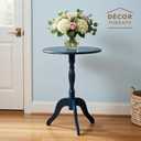 Decor Therapy Warwick Round Accent Table - 3 Leg Pedestal Side Table for Living Room, Bedroom, Entryway - Traditional Navy Bistro Drink Table