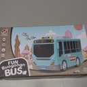 HONGTUO Bus Toy with Sound and Light, Simulation Steering Wheel Gear Toy, Toddlers Bus Toys with Music Education Knowledge Simulation Driving Bus Toys, Gift for 1-3-5 Boys & Girls