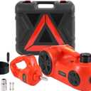 EFFIROSO Electric Car Jack for Carbon Steel Easy, 12V Hydraulic Floor Jack Kit with Impact Wrench Tire Inflator Pump SUV Emergency Lift 5Ton/11023Lbs Lifting Range 6.117.7 Incha