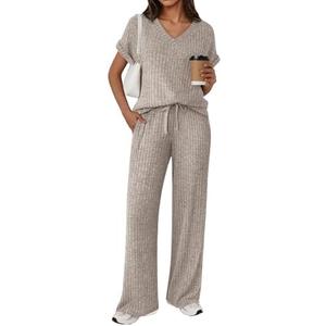LILLUSORY Womens 2 Piece Lounge Sets 2026 Summer Vacation Outfits Airport Travel Resort Wear Beach Matching Spring Sweatsuit M