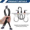 2 Pcs 12 Inch Quick Connect Water Hose Faucet Supply Lines Hot & Cold Water Mixer Line Replacement V-shape Widespread Bathroom Sink Faucet Y Hose with Snap-in Fast Lock Pipe(Black Blue)