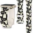 Band Compatible with iWatch Band 38/40/41mm for Women Men Sport Replacement Smartwatch Wrist Strap for iWatch Ultra2/1 SE Series 10 9 8 7 6 5 4 3 2 1 - Halloween Ghost