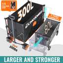 EchoSmile Collapsible Foldable Extended Wagon with 500Lbs Weight Capacity, 300L Folding Utility Wagon Cart with Big All-Terrain Wheels for Beach,Sport,Garden&Grocery (Black&Orange)