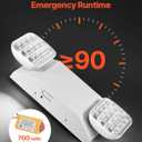 VEVOR 6 Pack Emergency Lights for Business, with Battery Backup, Commercial LED Emergency Exit Lighting Fixtures, AC 120/277V, with Two Square Head Adjustable, 90-Minute Backup, for Business, White