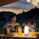 Solar Camping Lantern, Rechargeable Battery Powered Camping Light 6000mAh Up to 80HRS Lasting, Dimmable Night Lamp, Survival Gear for Emergency, Power Outages, Outdoor, Indoor Use