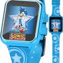Accutime Kids SEGA Sonic The Hedgehog Blue Educational Touchscreen Smart Watch Toy for Boys, Girls, Toddlers - Selfie Cam, Learning Games, Alarm, Calculator, Pedometer (Model: SNC4133AZ)