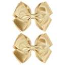 CN 4.5 Inch Gold Glitter Hair Bows for Girls Alligator Clips Sparkly Satin Hair Accessories for Kids Toddler Women on Birthday Wedding Christmas and Party