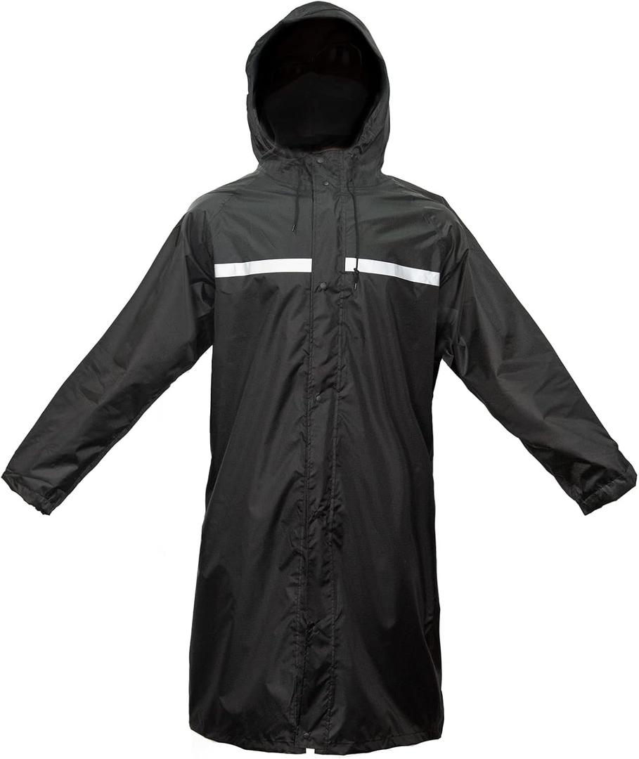 LOOGU Rain Jacket with Hood, Lightweight Long Raincoat, Camo Rain Poncho Waterproof for Men