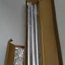 Curtain Rods for Windows 28 to 42 inches, 6/8 inch Diameter Adjustable Length End Cap Style Curtain Rod Set, Decorative Curtain Rod with Brackets - Silver