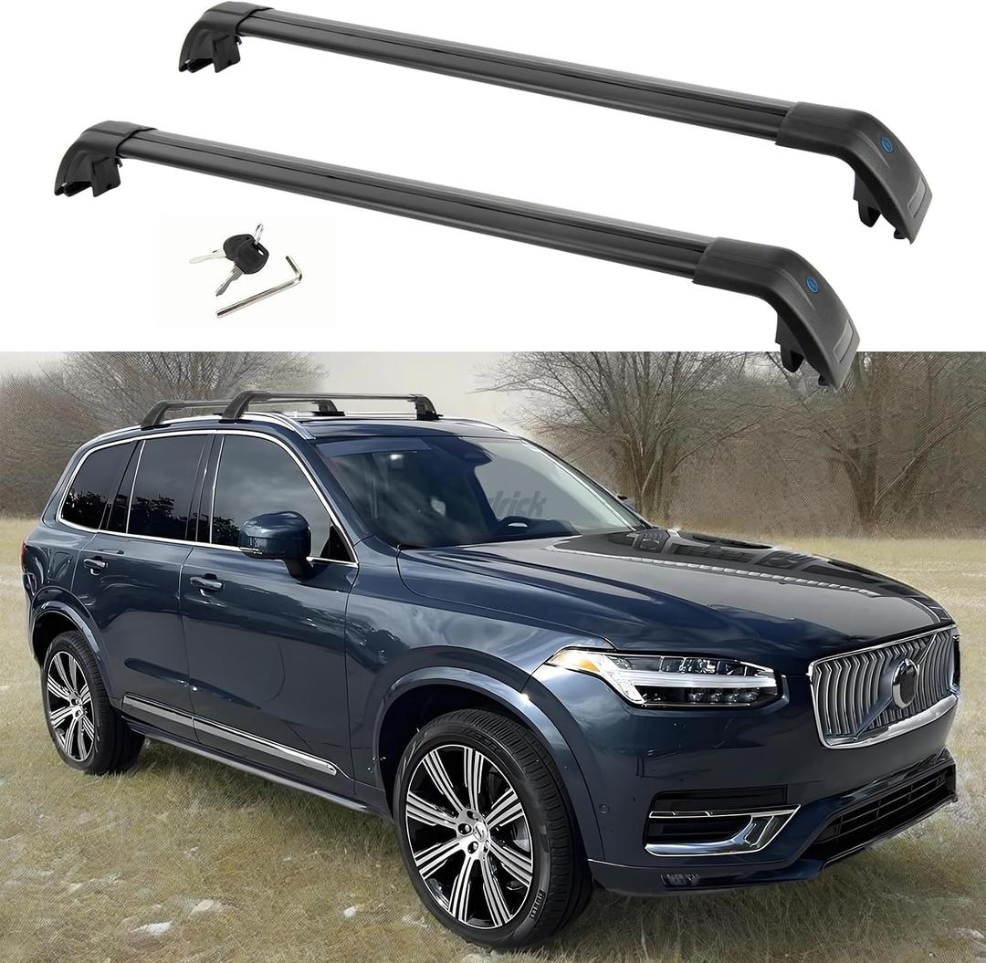Psler Heavy Duty Roof Racks Cross Bars Compitable with Volvo XC90 2018 2019 2020 2021 2022 2023 2024 2025 with Metal Anti-Theft Lock, Aluminum Roof Rails Crossbars Anti-Theft Non-Corrosion