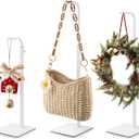 pickpiff Adjustable Purse Display Stands - White Tabletop Display Holder for Handbags, Wreaths and Banners, for Home Closets, Retail Displays and Vendor Booths (2-Pack) | Non-Slip Base