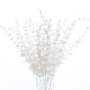 Voqoza 18pcs White Eucalyptus Stems Greenery Stems Fake Leaves Artificial Flowers Bouquet Faux Branches Centerpiece Flores Plants for Home Party Decor Wedding Decoration