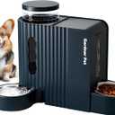 Gardner Pet Automatic Gravity Food Feeder and Water Dispenser, 1.8 Gallons*2 Stainless Steel Two-in-One Set Large Capacity Dispenser for Pets Dogs, Puppies, Kittens (Dark Blue)