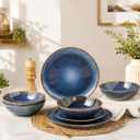 AmorArc Ceramic Dinnerware Sets for 4, 12Pcs Plates and Bowls Sets Dishes
