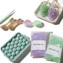 DIY Grape Soap Making Kit for Beginners, Complete Handmade Craft Set with Molds, Jute Rope, Mica Powder, Natural Soap Base & Tools Home Decor, Gift Ready