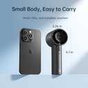 JISULIFE Portable Fan Pro1S 2026, 40Hrs Max Cooling Personal Handheld Fan with LED Display,Metal Shell,9700RPM Powerful,5000mAh battery,Travel Essentials Gifts for Women, Men-Dark Gray