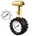 GODESON Bike Tire Pressure Gauge - Dual Head for Schrader & Presta Valves,0-60 PSI / 4 BAR Range, 1.5-Inch Dial with Gear Protection Sleeve - Suitable for MTB, Road, E-Bikes and Motobike