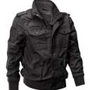 EKLENTSON Men's Casual Outdoor Windproof Coat Windbreaker Military Jackets Cargo Jacket Men, Grey, XL