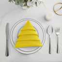 50pcs Polyester Cloth Napkins - 20 x 20 inch Yellow Dinner Washable Napkins with Hemmed Edges for Restaurant/Wedding/Hotel(50,Yellow)