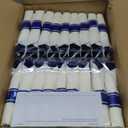 Goodluck 350 Piece Dark Blue Plastic Dinnerware Set for Party, Clear Disposable Plates for 50 Guests, Includes 100Plates, 50 Pre Rolled Napkins with Cutlery Set, 50 Cups, for Graduation, Birthday