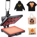 VEVOR Heat Press, 15x15 Power Heat Press Machine for T-Shirts, Fast Heating, High Pressure Digital Industrial Sublimation Printer for Heat Transfer Vinyl, Dark Black