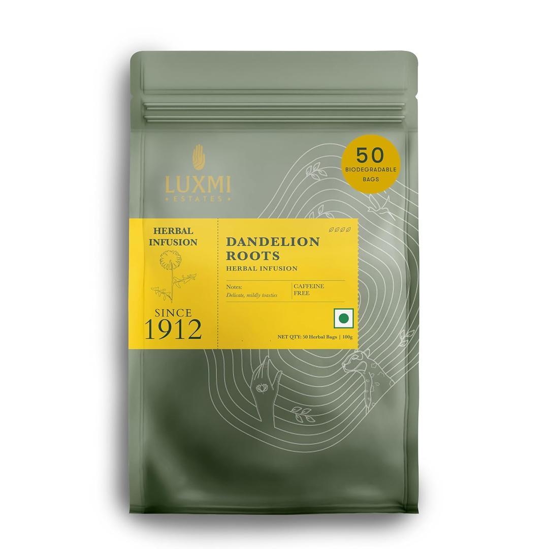 Luxmi Estates - Dandelion Root 50 Teabags, 100% Biodigradable Tea (BB: October 3, 2026)