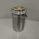 Stainless Steel Humidor Jar with Humidifier, 7 inch Height, Storage Container for Cigars, Coffee, Tea, 1200ML