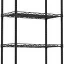 REGILLER 6 Wire Shelving Steel Storage Rack Adjustable Unit Shelves for Laundry Bathroom Kitchen Pantry Closet(Black,11.7" D x 21.4" W x 63" H)