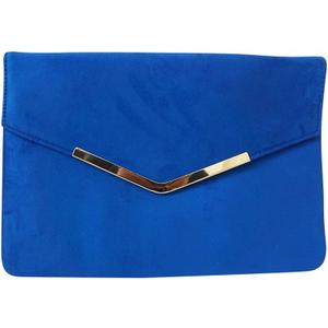 Envelope Foldover Casual Evening Clutch Bag (Royal Blue Suede)