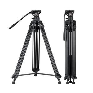 Cayer BV30L Video Tripod System, 72" Heavy Duty Aluminum Twin Tube Tripod with K3 Fluid Head, 75mm Flat Base, Max Load 13.2lbs, for DSLR Cameras, Camcorders, Includes 2 Quick Release Plates