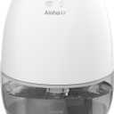 Dehumidifier, AlohaAir 34 OZ Small Dehumidifiers for Home and Room, Quiet with 7 Colors Night Light, Auto Shut Off, Dehumidifiers for Bedroom, Bathroom, RV, and Closet (Grey)