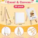 Fulmoon 20 Sets Mini Watercolor Paint Sets 3x3'' Painting Canvas Panel Brushes Wooden Easel Easter Exchange Gifts for DIY Craft Classroom Prizes Graduate Gifts Birthday Party Favors (Rectangle)