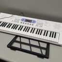 Keyboard Piano Lighted Keys for Beginner Adults Teens Kids, 61 Key Electronic Music Keyboard with Teaching Modes Powered by USB or Battery with LCD Display Microphone Headphone Jack
