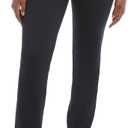 Jockey Womens Tie Waist Yoga Flare Pants (X-Large, Deep Black)