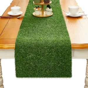 Artificial Grass Table Runner Rug Faux Grass Table Runner for Golf, Wedding Baby Shower Birthday Garden Home Decor No Shedding Turf for Indoor Outdoor Spring Decor(14 x 72 Inch)