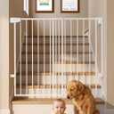Babelio Extra Wide No Bottom Bar Baby/Dog Gate, 28" H, 29.7-46.5" W, White
