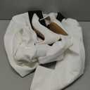 Women's Asymmetrical White Blazer with Black Contrast Lapels,Elegant 2 Tone Jacket with Gold Button,Business,Formal,Evening, Size Small, Shoes White,  Size 8.5