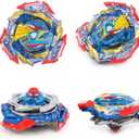 MUSTYBELT Battling Top Burst Gyros Toy Set Toy Gift for Children Boys Ages 6 8 10 12+ Combat Battling Game 10&12 Burst Spinning Tops 3 Two Way Launchers Grip Starter (B-10)