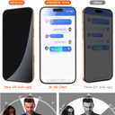 MRGLAS 4-Pack TOP 9H+ Glass for iPhone 16 Pro Max Privacy Screen Protector [Auto Alignment Kit] [10X Military Protection, 100% Anti Spy] UNBREAK Tempered Glass 6.9 inch Longest Durable Case-Friendly