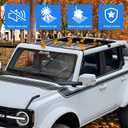 Sunshade Compatible with 2021 2022 2023 2024 2025 2026 New Ford Bronco 4 Door Sun Shade Bikini Top Roof Bimini Soft Mesh Net Exterior Accessories, Blocks UV Wind Noise, with American Flag