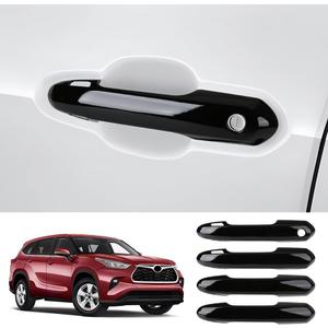 Car Door Handle Cover for Toyota RAV4 2019-2025Highlander 2020-2026Crown 2023-2026 Hybrid Auto Exterior Accessories Handle Protectors Covers Wrap Decoration ABS Gloss Black