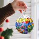 Stained Glass Ornament, Wildflowers Christmas Ornaments, Christmas Decorations for Tree, Holiday Ornament, Flower Themed Gifts, Holiday Party Gifts, Gift Ideas & Xmas Gift