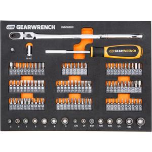 GEARWRENCH 105 Piece 1/4 Drive Slim Head Mechanics Tool Set in Foam Storage Tray - GWMSMBS01 (Onesize)