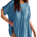 Women's Summer Babydoll Peplum Tunic Tops Oversize XL