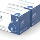 Ninestars Extra Strong White Trash Bags with Drawstring, Multiple Sizes 90 Count, Kitchen Drawstring trash bags 90 Trash Bags (21 gallon 90 ct)