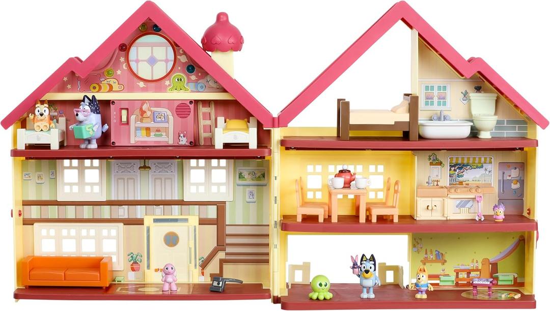 Bluey House Playset for Kids, XL Ultimate Interactive Lights and Sounds Playhouse Toys, Includes Dance Floor, Bluey Toys Set Ages 3